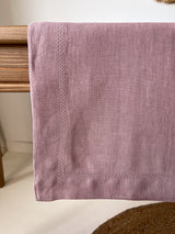 Dusty Pink Hemstitch Linen Tablecloth