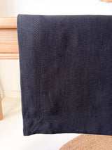 Black Hemstitch Linen Tablecloth