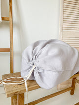 Light Grey Drawstring Linen Laundry Bag