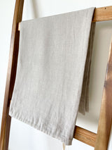Beige Drawstring Linen Laundry Bag