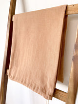 Tan Drawstring Linen Laundry Bag