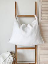 Off White Hanging Linen Laundry Bag