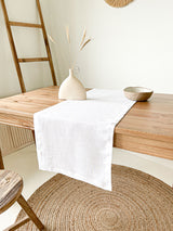 White Linen Table Runner