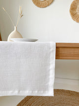 Off White Linen Table Runner