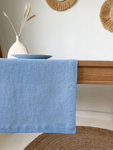 Light Blue Linen Table Runner