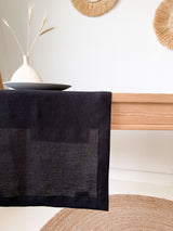 Black Linen Table Runner
