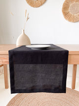 Black Linen Table Runner