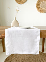 White Linen Table Runner