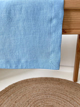 Light Blue Linen Table Runner