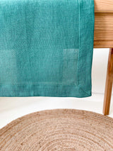 Dark Green Linen Table Runner