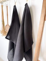 Black Linen Tea Towel