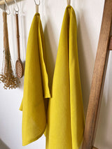 Yellow Linen Tea Towel