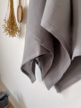Dark Grey Linen Tea Towel