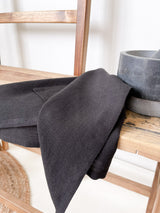 Black Linen Tea Towel