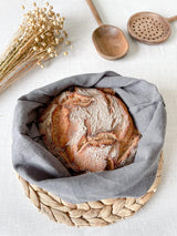 Dark Grey Linen Bread Bag