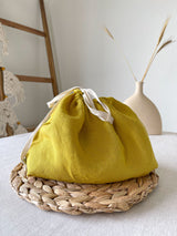 Yellow Linen Bread Bag