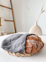 Dark Grey Linen Bread Bag