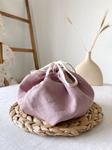 Dusty Pink Linen Bread Bag