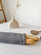 Dark Grey Linen Bread Bag