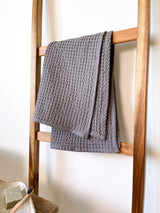 Dark Grey Waffle Guest Towel