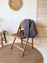 Dark Grey Waffle Throw Blanket