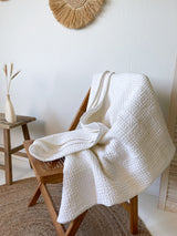 White Waffle Throw Blanket