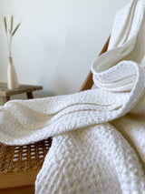 White Waffle Throw Blanket