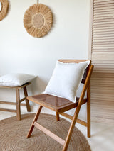 Off White Linen Throw Pillow Cover with Edging