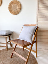 Light Gray Linen Throw Pillow Cover with Edging