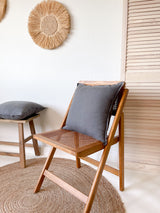 Dark Gray Linen Throw Pillow Cover with Edging