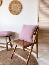 Dusty Pink Linen Throw Pillow Cover with Edging