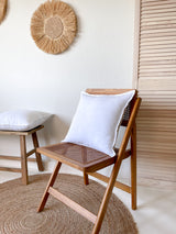 White Linen Throw Pillow Cover with Edging