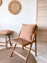 Tan Linen Throw Pillow Cover with Edging