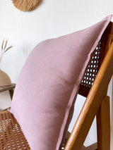 Dusty Pink Linen Throw Pillow Cover with Edging