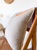 Beige Linen Throw Pillow Cover with Edging