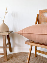 Tan Linen Throw Pillow Cover with Edging