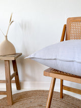 Light Gray Linen Throw Pillow Cover with Edging