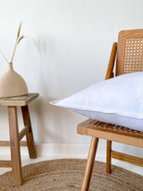 White Linen Throw Pillow Cover with Edging