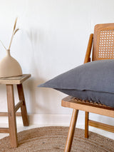 Dark Gray Linen Throw Pillow Cover with Edging