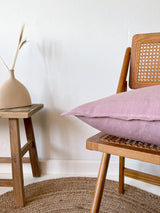 Dusty Pink Linen Throw Pillow Cover with Edging