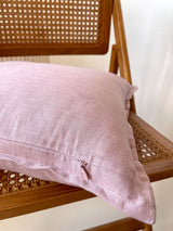 Dusty Pink Linen Throw Pillow Cover with Edging