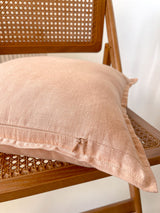 Tan Linen Throw Pillow Cover with Edging