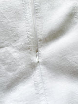 White Linen Quilt Cover set with Sham and Beige Trim