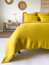 Yellow Chartreuse Linen Duvet Cover set