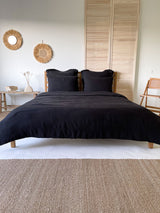 Black Linen Duvet Cover set