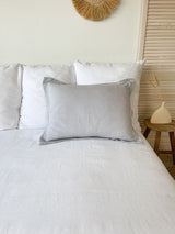 Light Grey Oxford Style Linen Pillowcase