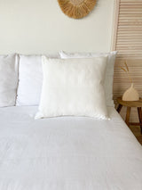 Off White Housewife Style Linen Pillowcase