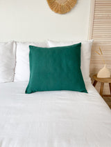 Dark Green Linen Pillowcase