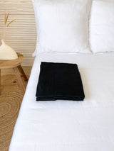 Black Linen Flat Sheet