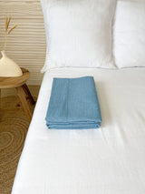 Light Blue Linen Flat Sheet